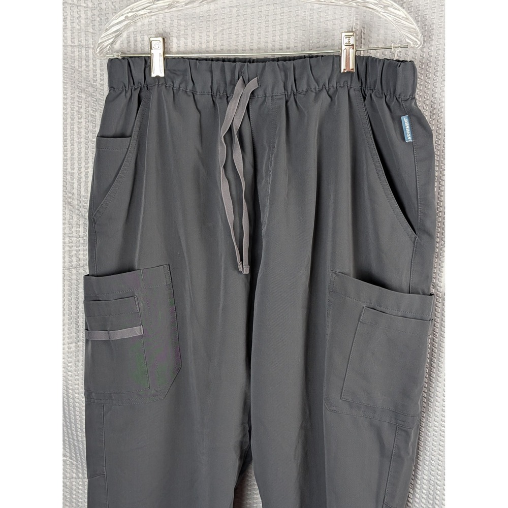 Movement Pewter Cargo Jogger Scrub Pants Women's L Drawstring Pockets Medical